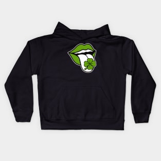 St. Patrick's Day Clover Tongue Kids Hoodie